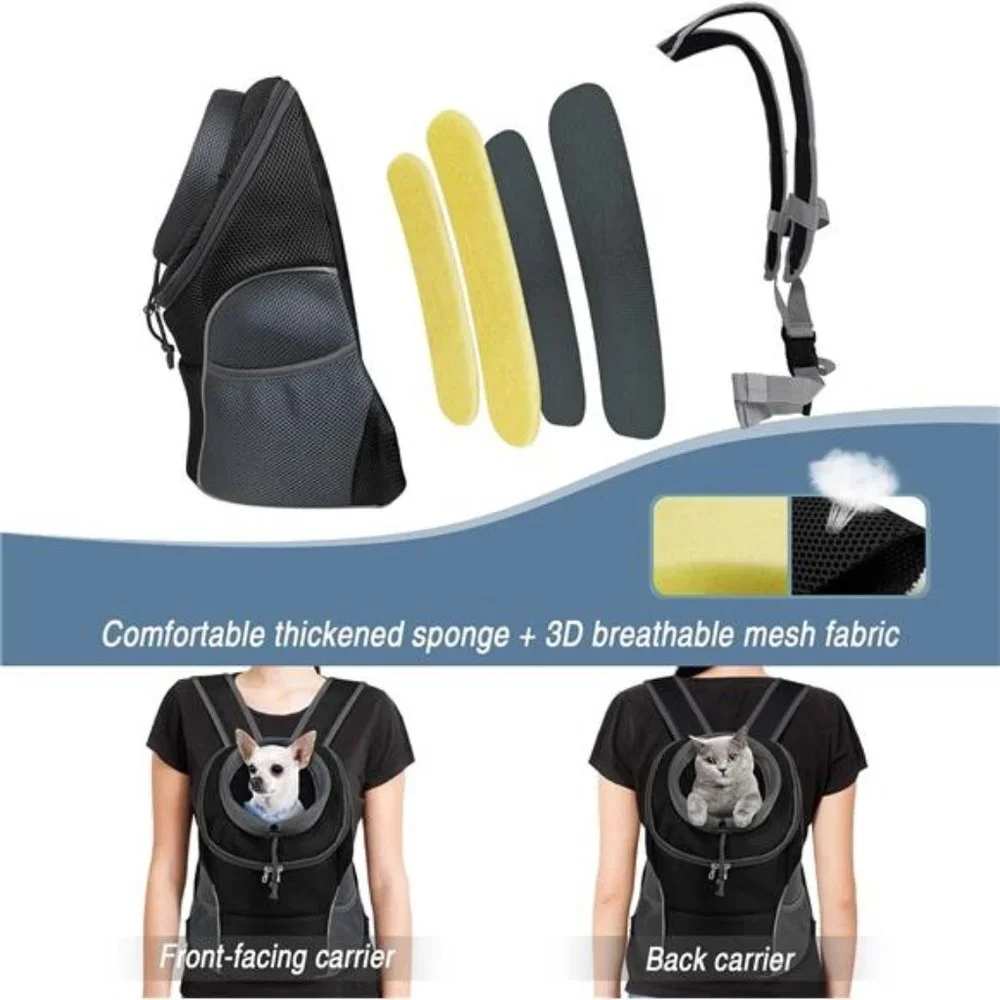 Dog Carrier Backpack Side Storage Pockets Dog Backpack Carrier Adjustable Straps